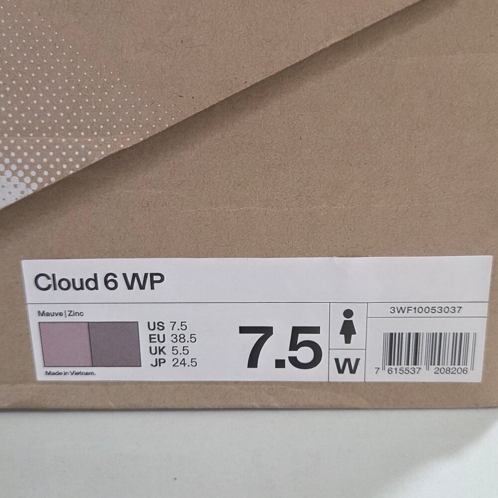 On Running Cloud 6 Waterproof Mauve Zinc Size 7.5 Women's Trail Casual Shoes - Picture 9 of 9